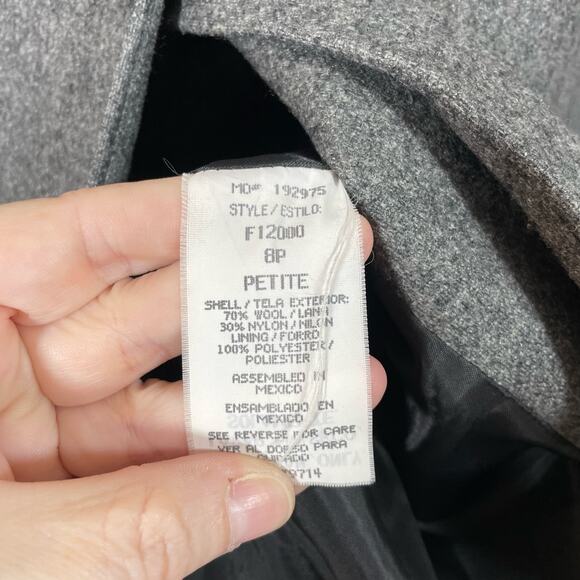 Sag Harbor Petite Women's Gray Academia Blazer Elbow Patches - Size 8P - Wool - Picture 5 of 7